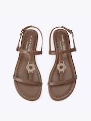 Kurt Geiger London Brown Bromley Flat Sandals - Image 2 of 4