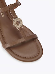 Kurt Geiger London Brown Bromley Flat Sandals - Image 3 of 4
