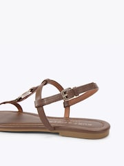 Kurt Geiger London Brown Bromley Flat Sandals - Image 4 of 4