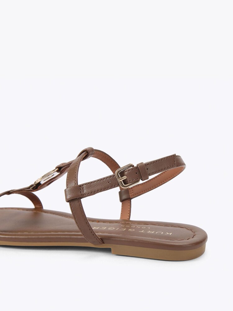 Kurt Geiger London Brown Bromley Flat Sandals - Image 4 of 4