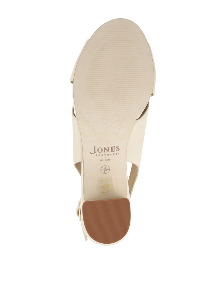 Jones Bootmaker Off White Nubuck Geenah Smart Leather Slingback Sandals - Image 6 of 6