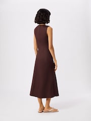 Whistles Brown Bias Cut Linen Dress - Image 2 of 5