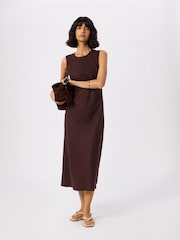Whistles Brown Bias Cut Linen Dress - Image 3 of 5