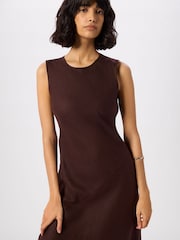 Whistles Brown Bias Cut Linen Dress - Image 4 of 5