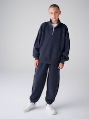 smALLSAINTS Navy Underground Funnel Neck Sweater and Joggers Set - Image 1 of 14
