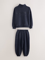 smALLSAINTS Navy Underground Funnel Neck Sweater and Joggers Set - Image 10 of 14