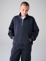 smALLSAINTS Navy Underground Funnel Neck Sweater and Joggers Set - Image 2 of 14