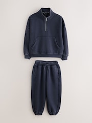smALLSAINTS Navy Underground Funnel Neck Sweater and Joggers Set - Image 9 of 14