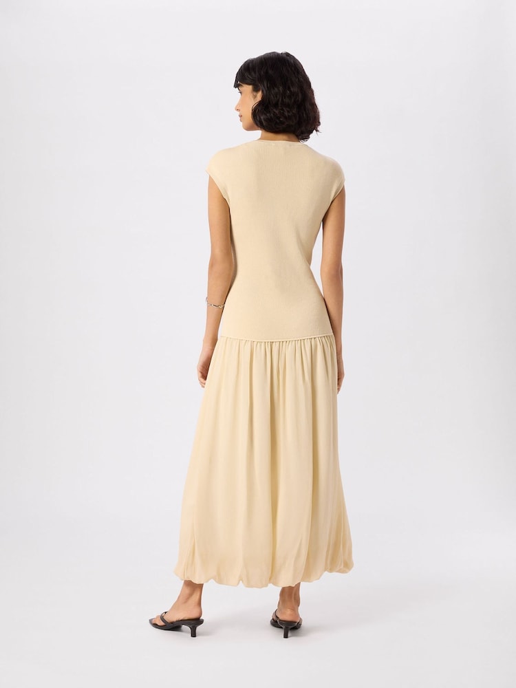 أصفر - Whistles Knitted 2in1 Bubble Hem Dress - Image 2 of 5
