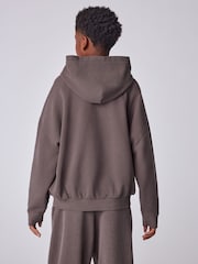 SmALLSAINTS Brown Washed Textured Hoodie and Jogger Set - Image 4 of 14