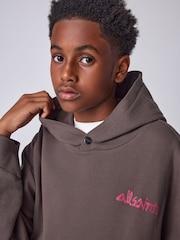 SmALLSAINTS Brown Washed Textured Hoodie and Jogger Set - Image 8 of 14