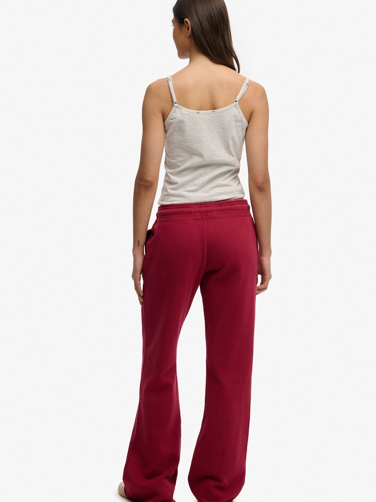 Superdry Red Athletic Essentials Low Rise Flare Joggers - Image 2 of 6 Superdry Red Athletic Essentials Low Rise Flare Joggers - Image 2 of 6