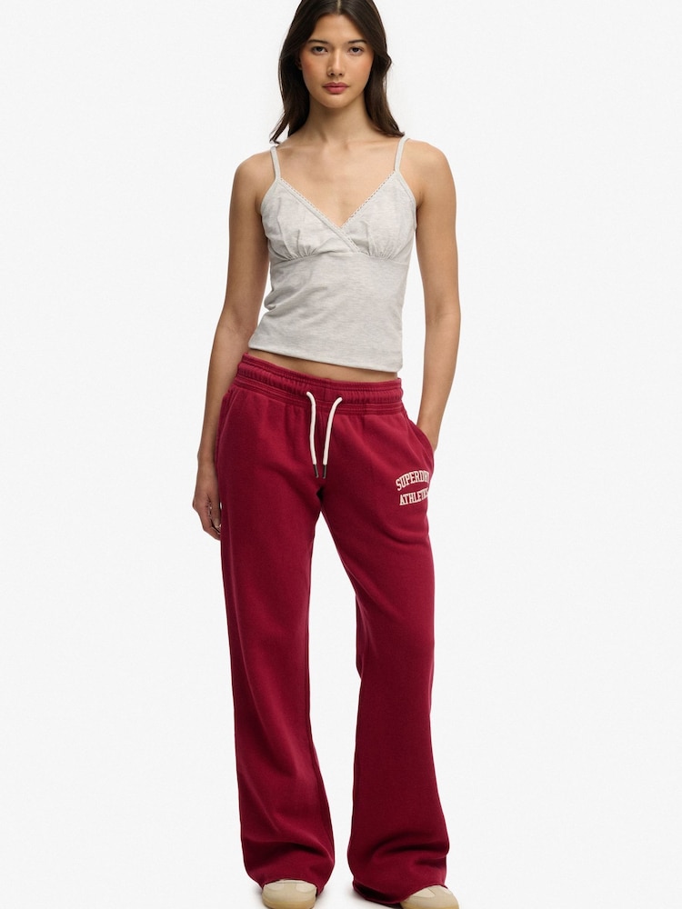Superdry Red Athletic Essentials Low Rise Flare Joggers - Image 6 of 6 Superdry Red Athletic Essentials Low Rise Flare Joggers - Image 6 of 6