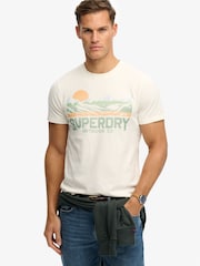 Superdry White Outdoors Mountain Relaxed T-Shirt - Image 1 of 5
