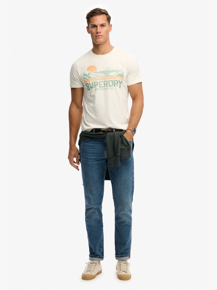 Superdry White Outdoors Mountain Relaxed T-Shirt - Image 5 of 5