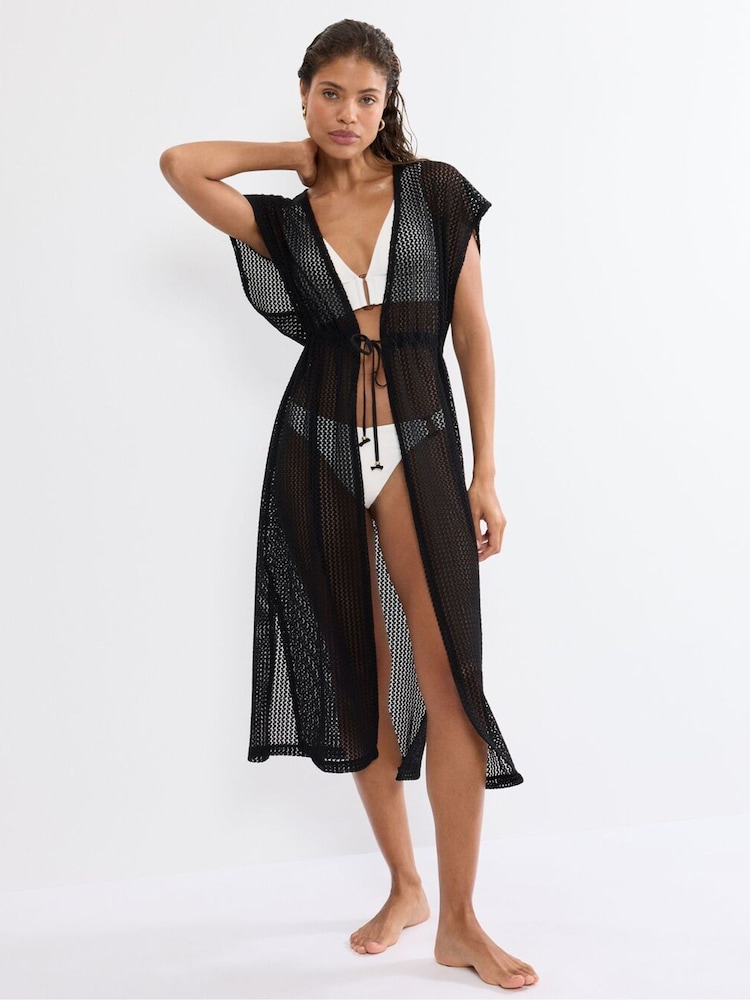 Triumph Black Beach MyWear - Crochet Kimono - Image 1 of 5