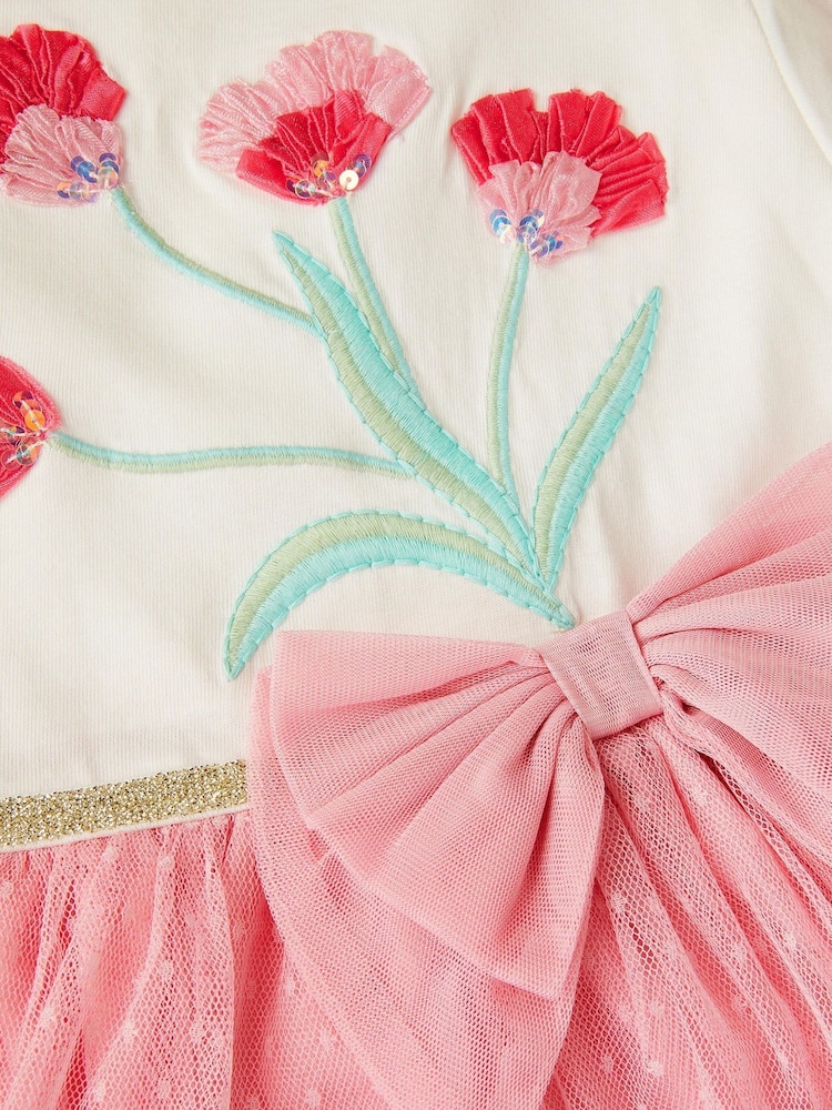 Monsoon Tulip Polka Dot Mesh Disco Dress - Imaginea 3 din 3