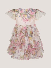 Monsoon Pink Baby Botanical Print Tiered Party Dress - Image 2 of 3