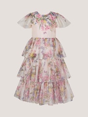 Monsoon Botanical Print Tiered Party Dress - Imaginea 1 din 3