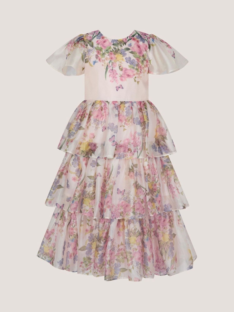 Monsoon Botanical Print Tiered Party Dress - Imaginea 1 din 3