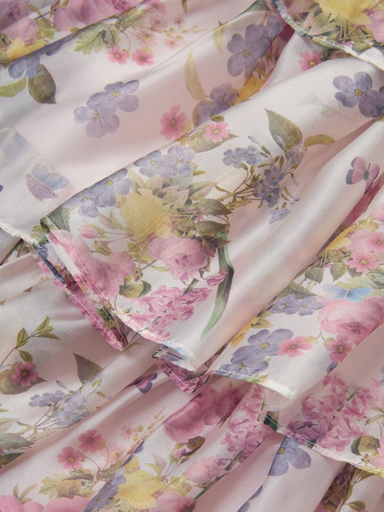 Monsoon Botanical Print Tiered Party Dress - Imaginea 3 din 3