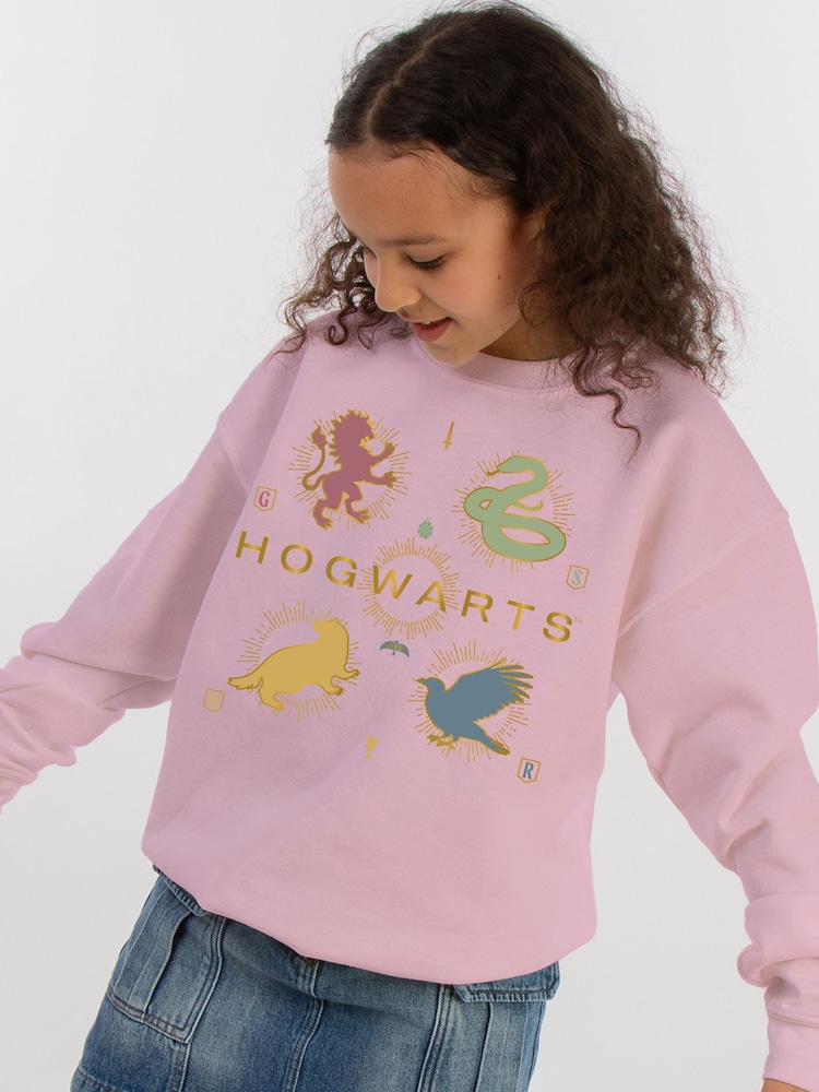 Brands In Pink Harry Potter Hogwarts Icons Sweat Top - Image 1 of 5