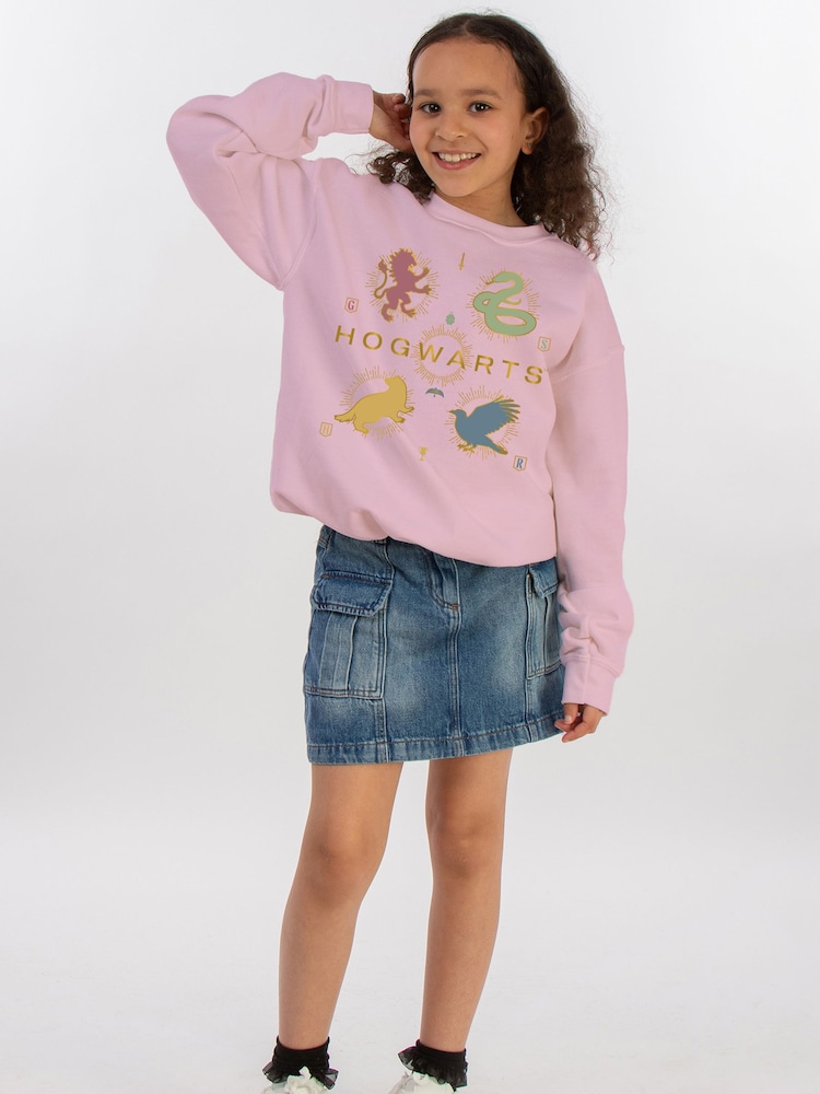 Brands In Pink Harry Potter Hogwarts Icons Sweat Top - Image 2 of 5