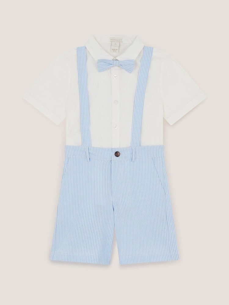 Monsoon Theo Stripe Short Suit 3 Piece with Braces - Imaginea 1 din 3