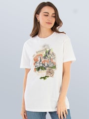 Brands In White Harry Potter Hogwarts Postcard T-Shirt - Image 1 of 5