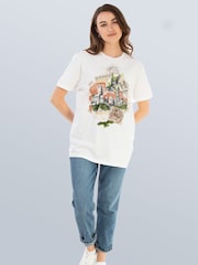 Brands In White Harry Potter Hogwarts Postcard T-Shirt - Image 2 of 5