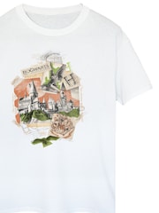 Brands In White Harry Potter Hogwarts Postcard T-Shirt - Image 4 of 5