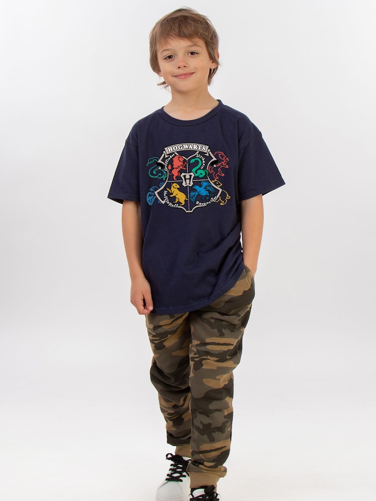 Brands In Blue Harry Potter Hogwarts Doodle Emblem T-Shirt - Image 2 of 5