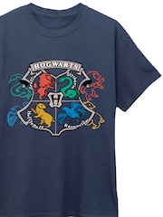 Brands In Blue Harry Potter Hogwarts Doodle Emblem T-Shirt - Image 4 of 5