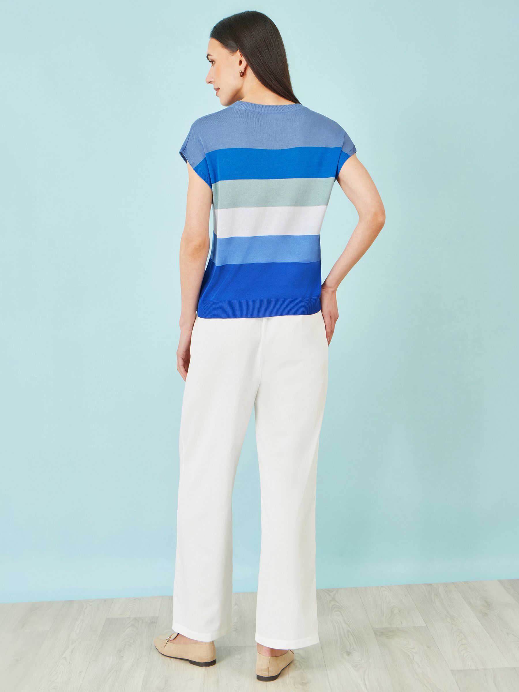 Buy Yumi Blue Block Stripe Relaxed Knitted Top from Next USA