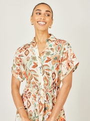 Yumi Viscose Relaxed Boho Print Maxi Shirt Dress - Image 3 of 4
