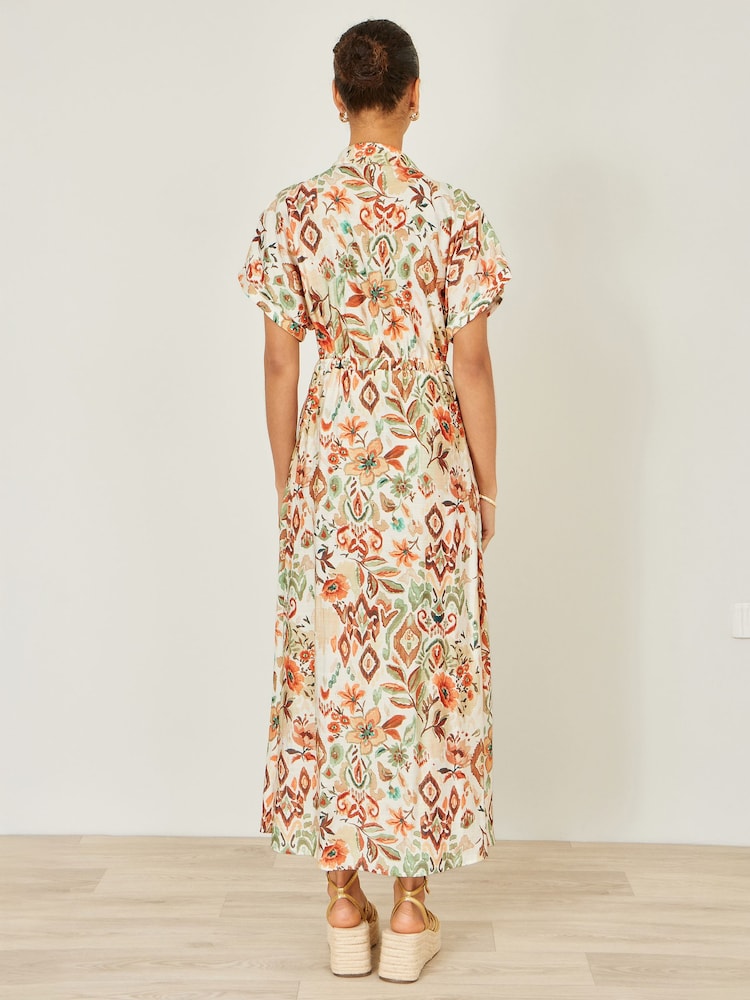 Yumi Viscose Relaxed Boho Print Maxi Shirt Dress - Image 4 of 4
