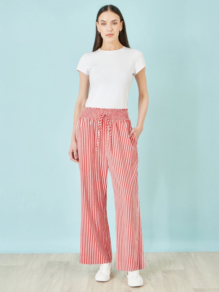 Yumi Red Stripe Relaxed Trousers - Image 1 of 3