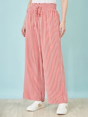 Yumi Red Stripe Relaxed Trousers - Image 2 of 3