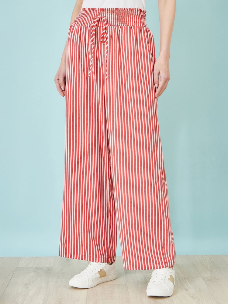 Yumi Red Stripe Relaxed Trousers - Image 2 of 3