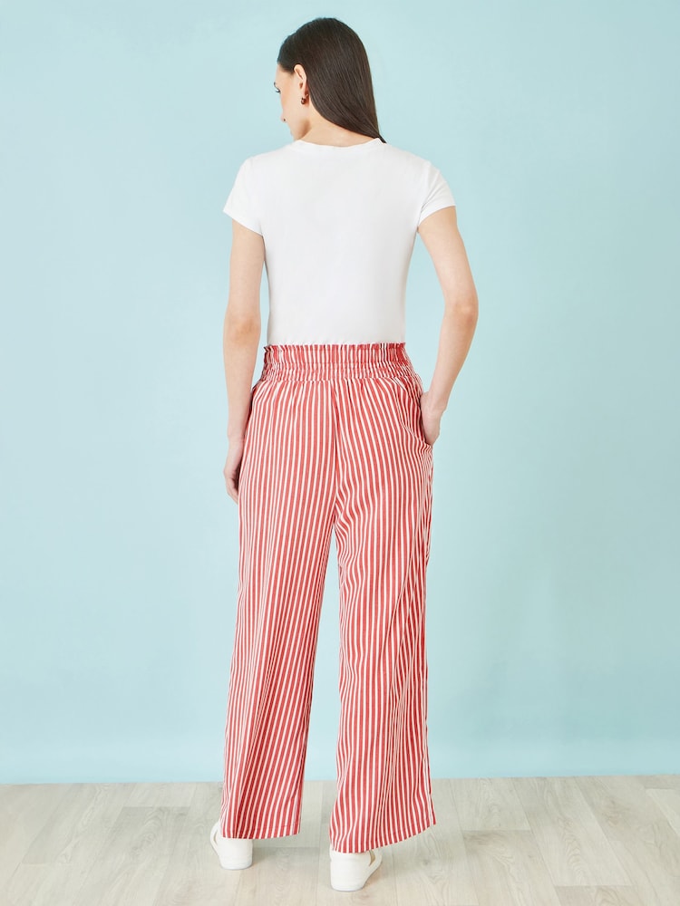 Yumi Red Stripe Relaxed Trousers - Image 3 of 3