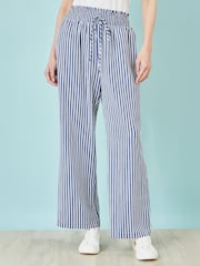 Yumi Blue Stripe Relaxed Trousers - Image 2 of 3