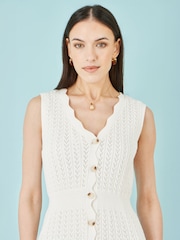 Yumi Cotton Scallop Crochet Knitted Dress - Image 3 of 4