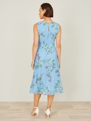 Μπλε - Yumi Floral Print Μίντι φόρεμα σκέιτερ - Εικόνα 4 από 4