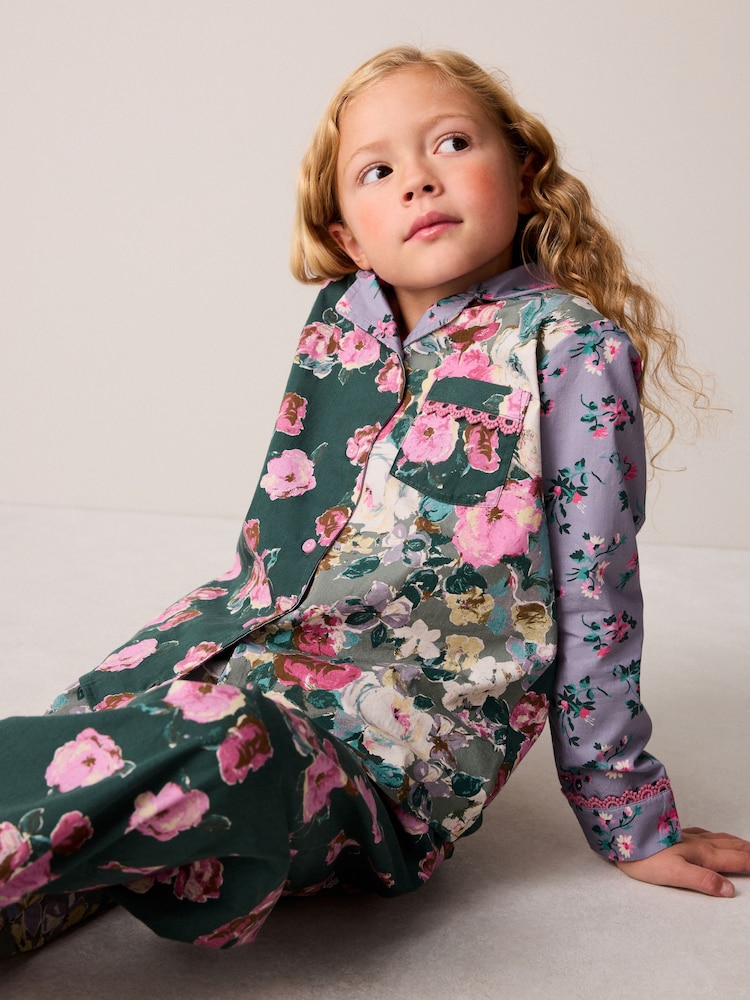 Laura Ashley Green Floral Printed Pyjamas Set - Image 2 of 11