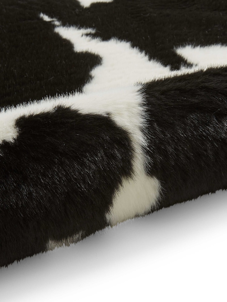 Think Rugs Black Faux Fur Cow Faux Animal Rug - Image 6 of 6