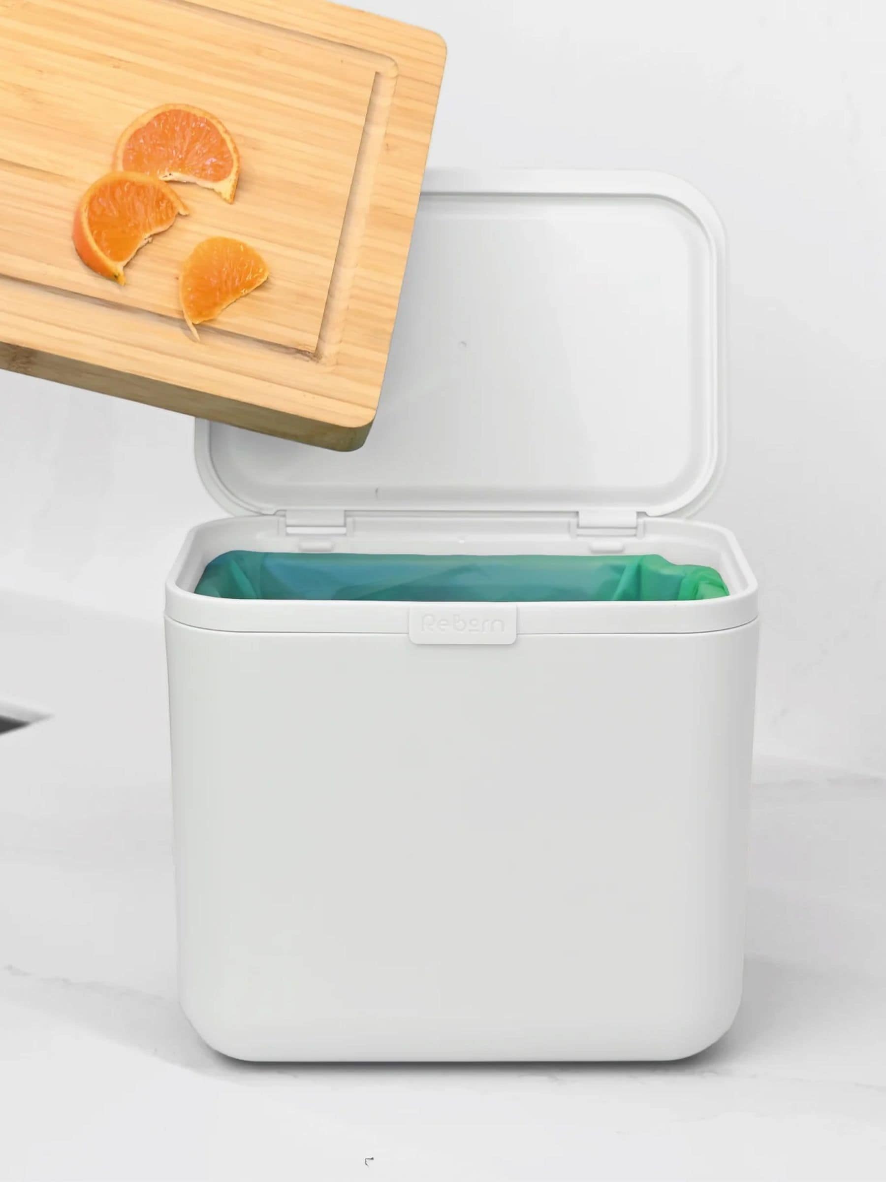ReBorn 5L Kitchen Food Waste Bin - Stone Effect - Odour Filter - Image 6