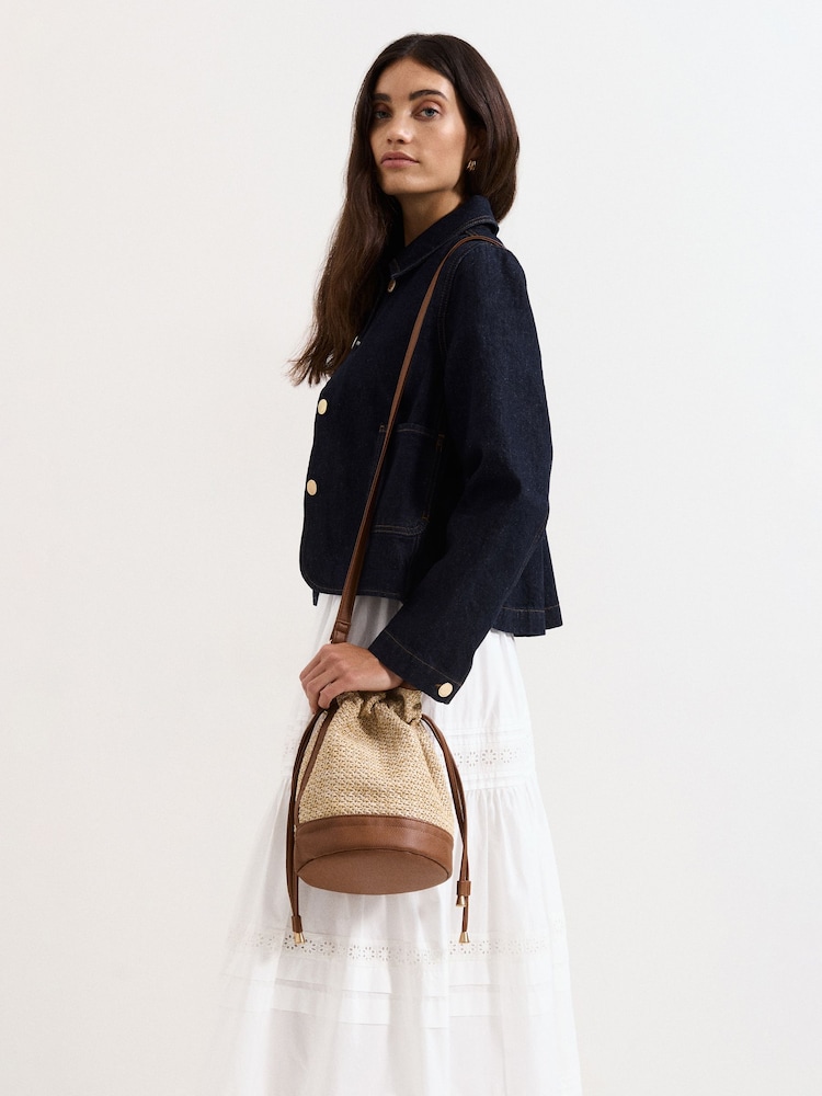 Phase Eight Natural Straw Bucket Bag - Image 4 of 4