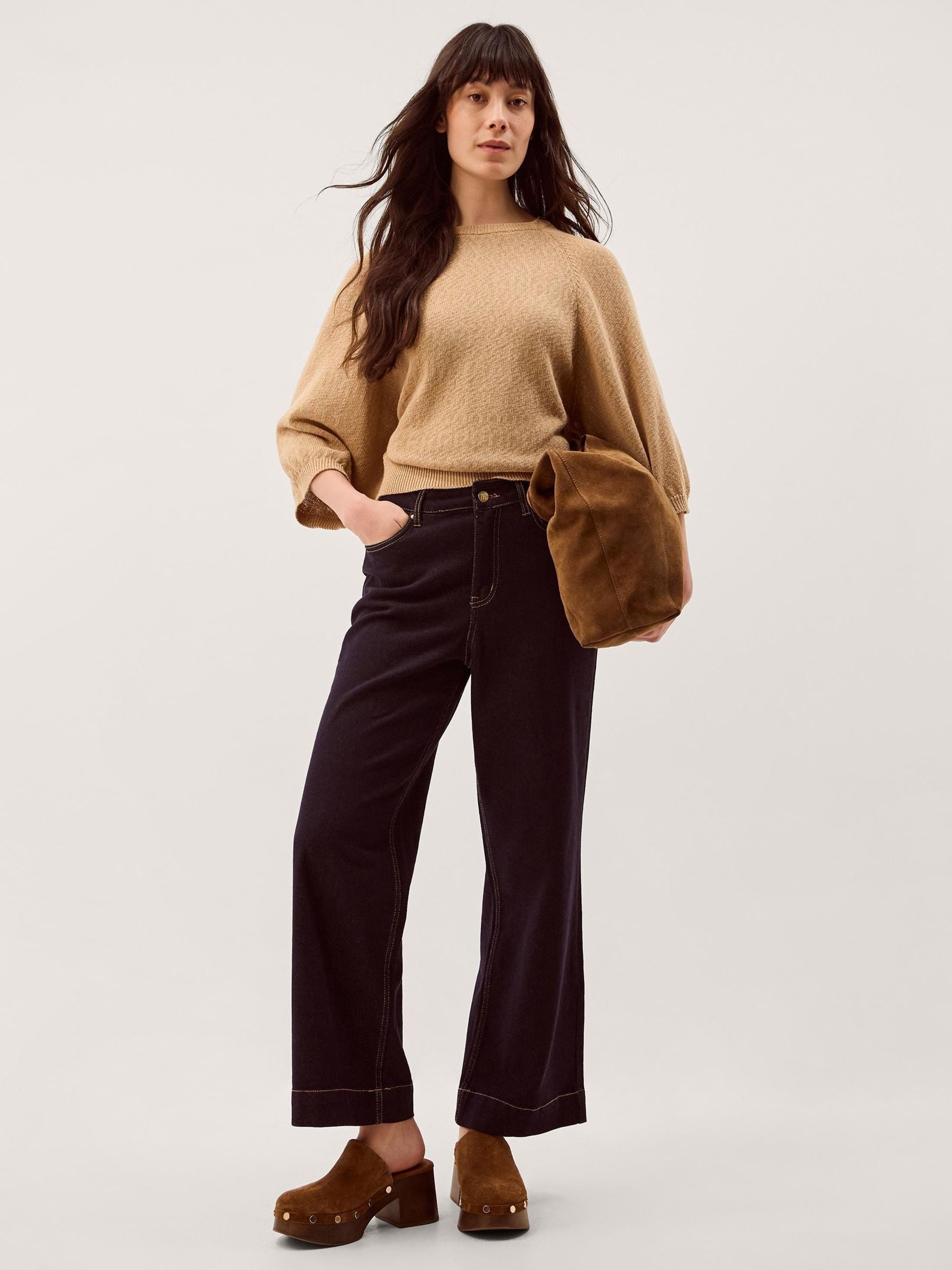 Buy Monsoon Brown Codie ¾ Sleeve Jumper from Next USA