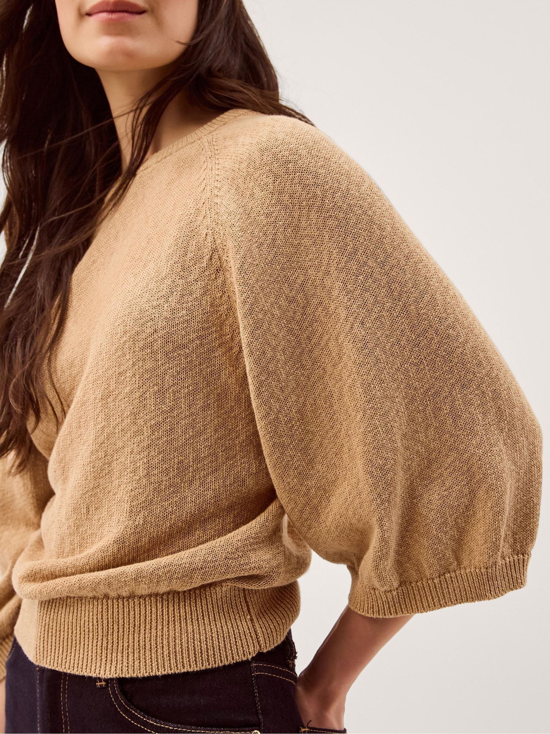 Buy Monsoon Brown Codie ¾ Sleeve Jumper from Next USA