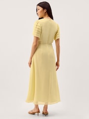 Monsoon Yellow Jocelyn Floral Embroidered Midi Dress - Image 2 of 5